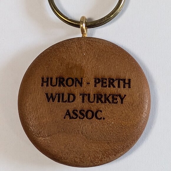 HURON PERTH ONTARIO CANADA TURKEY ASSOCIATION WOOD KEYCHAIN CANADIAN BIRD HUNTER - Picture 6 of 12